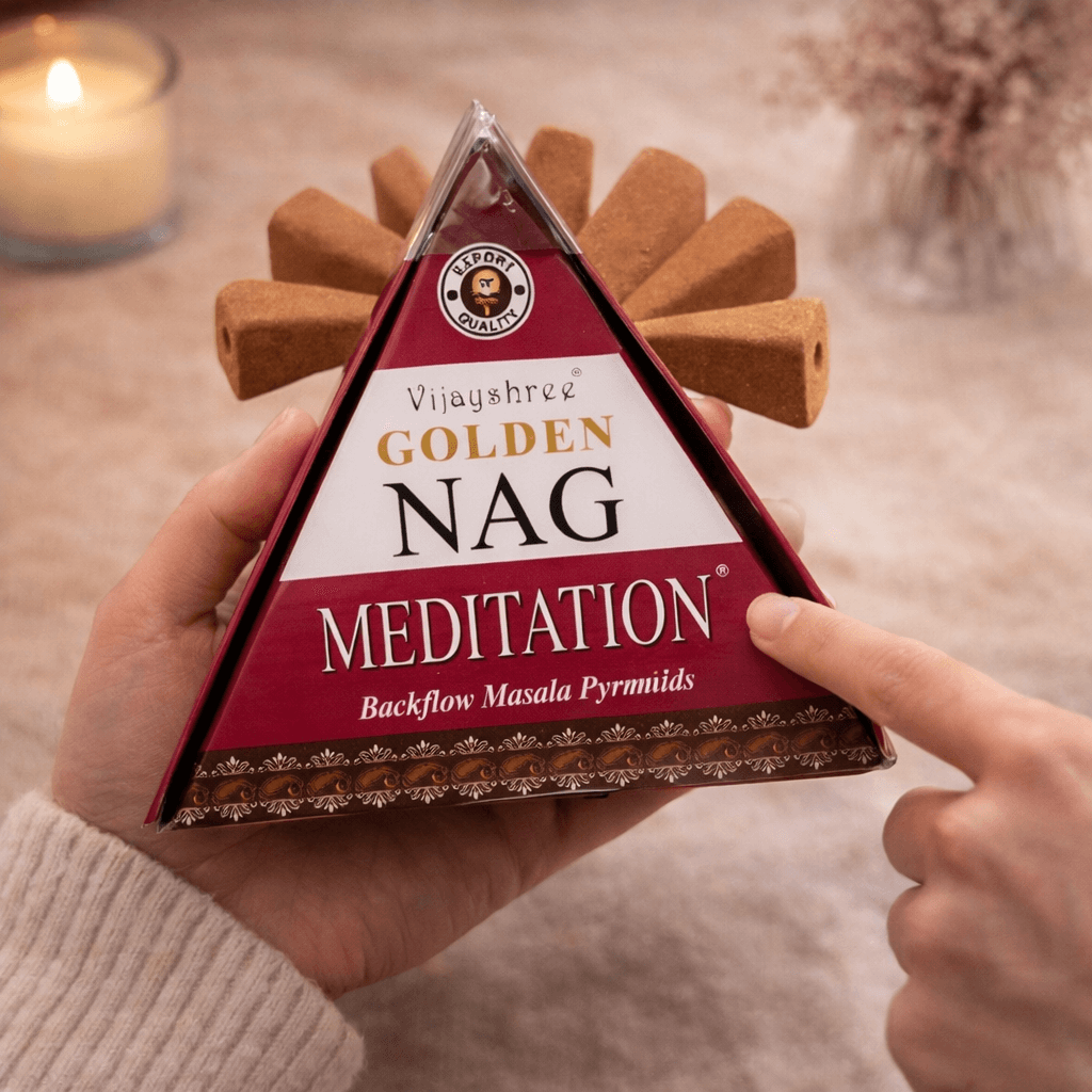 Conuri Parfumate Backflow Golden Nag Meditation - Piramida Sacra pentru Liniste si Claritate