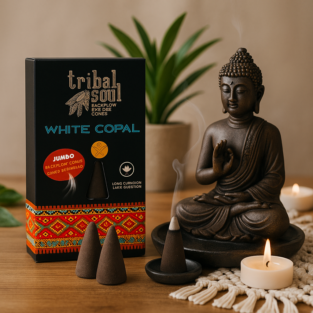 10 conuri Tribal Soul Backflow Incense – White Copal