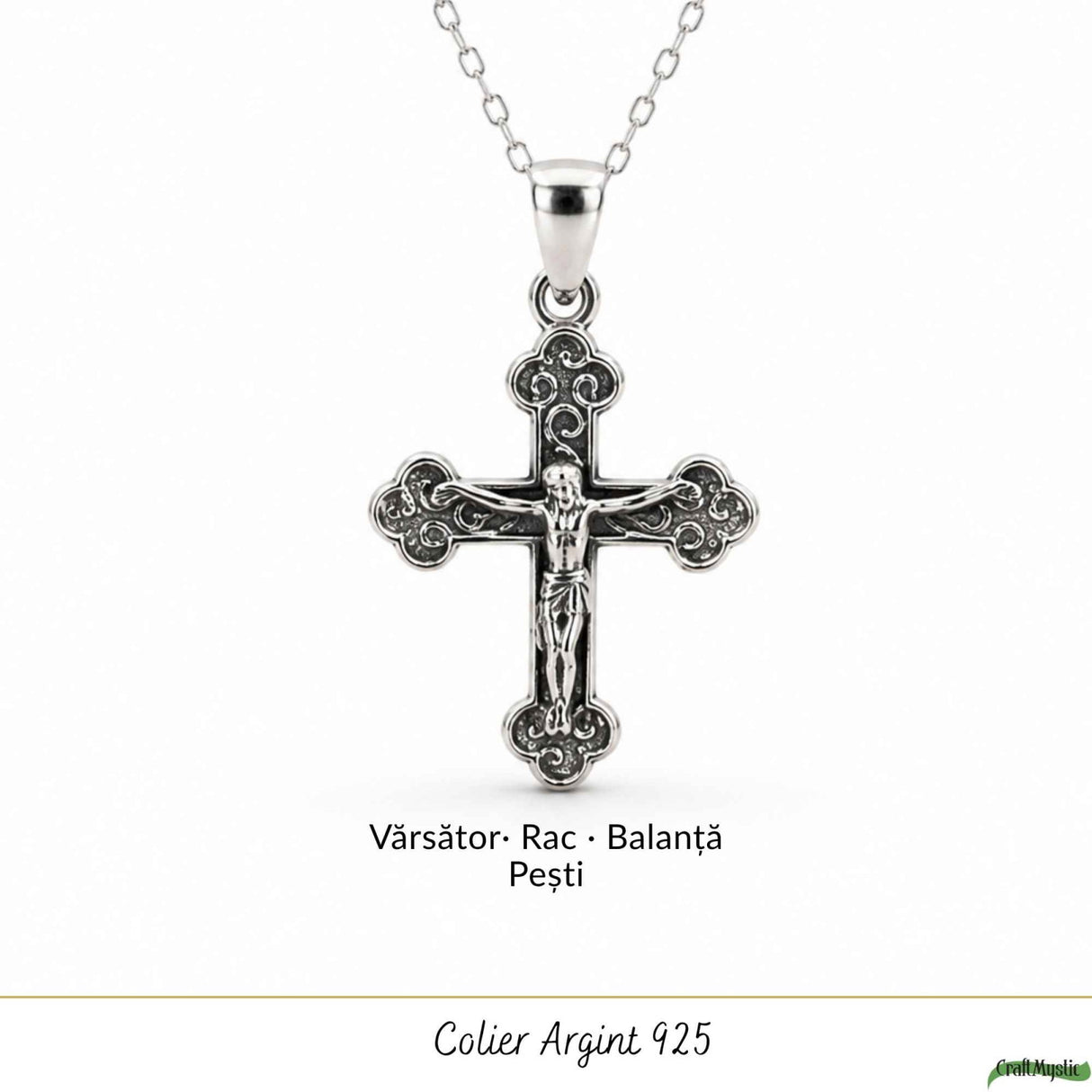 Colier Cruce cu Iisus din Argint 925 – Protectie Spirituala si Credinta