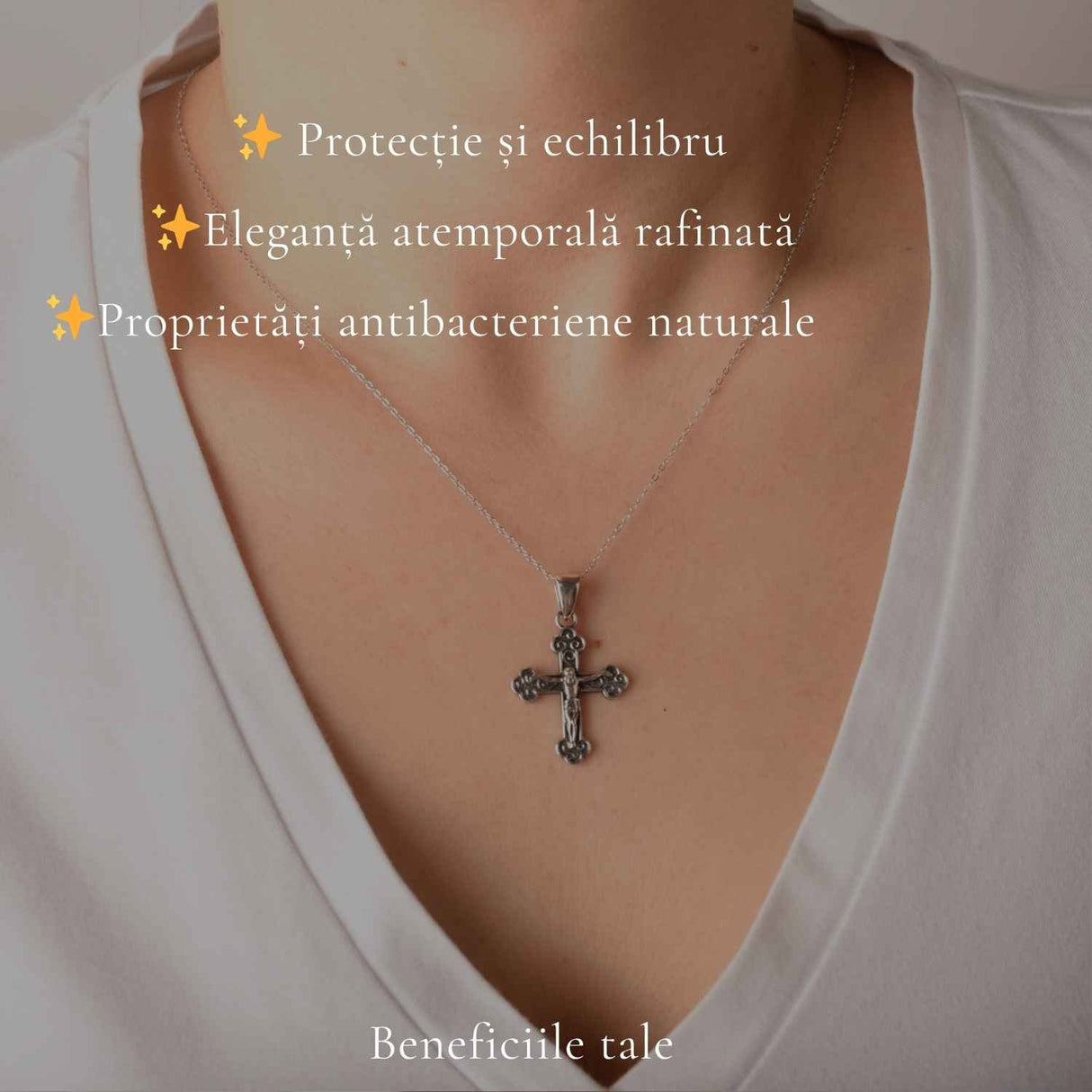 Colier Cruce cu Iisus din Argint 925 – Protectie Spirituala si Credinta