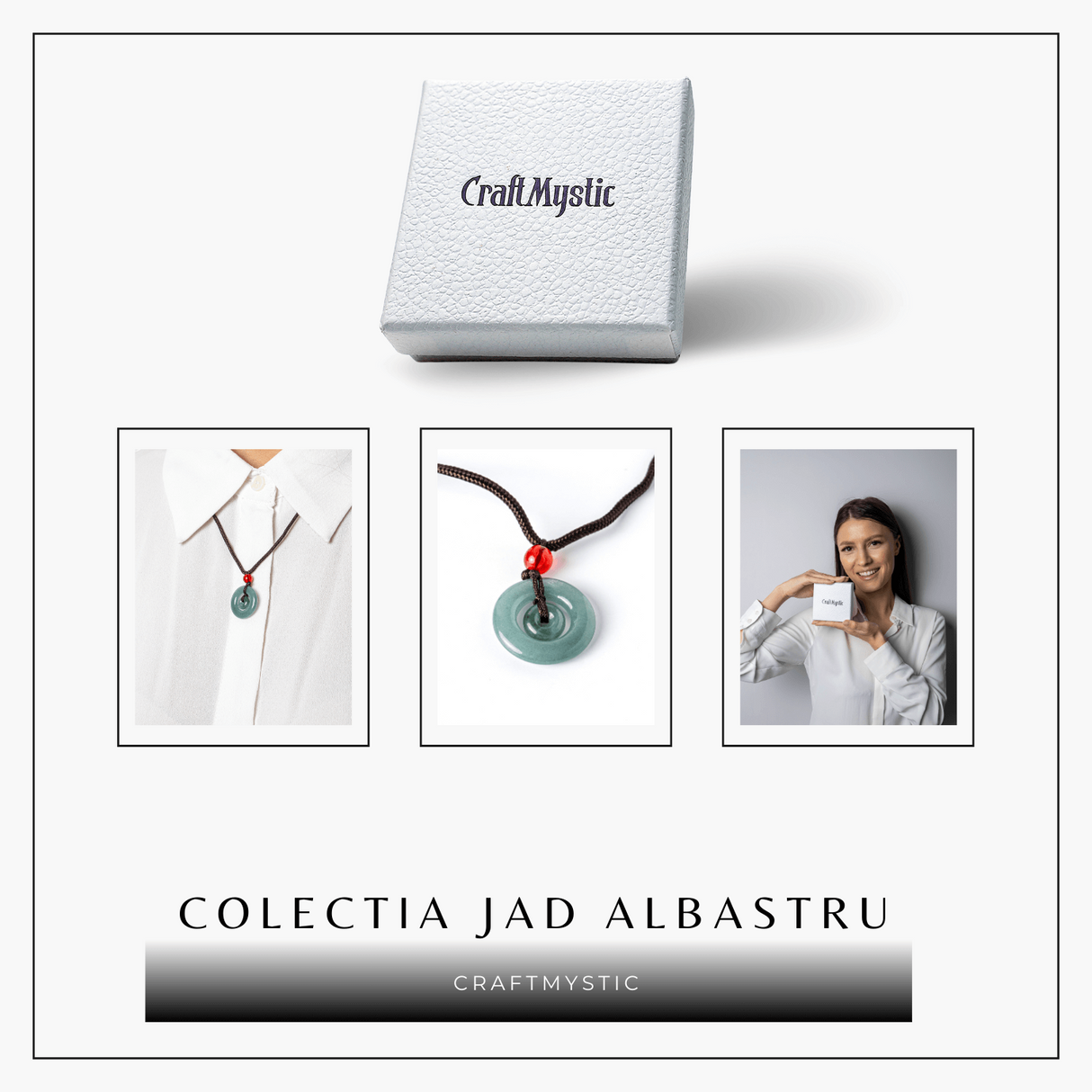 Liniste si Protectie - Colier Talisman Peace Lock din Jad Albastru de Guatemala