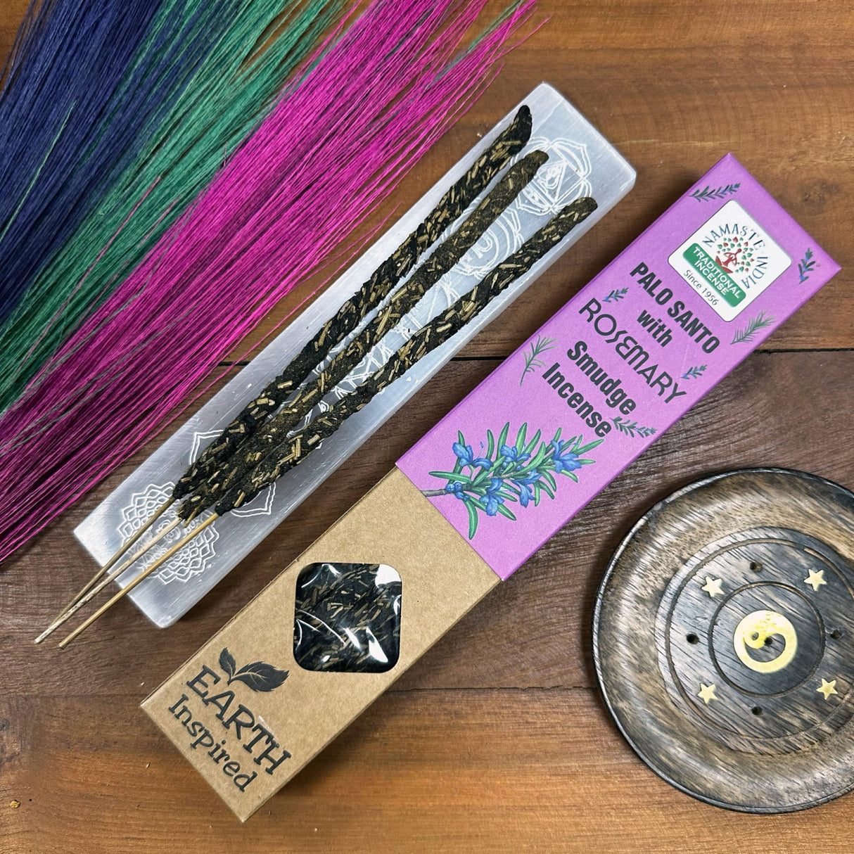 Betisoare parfumate Smudge Earth Inspired – Rozmarin si Palo Santo - Curatare energetica, aromaterapie