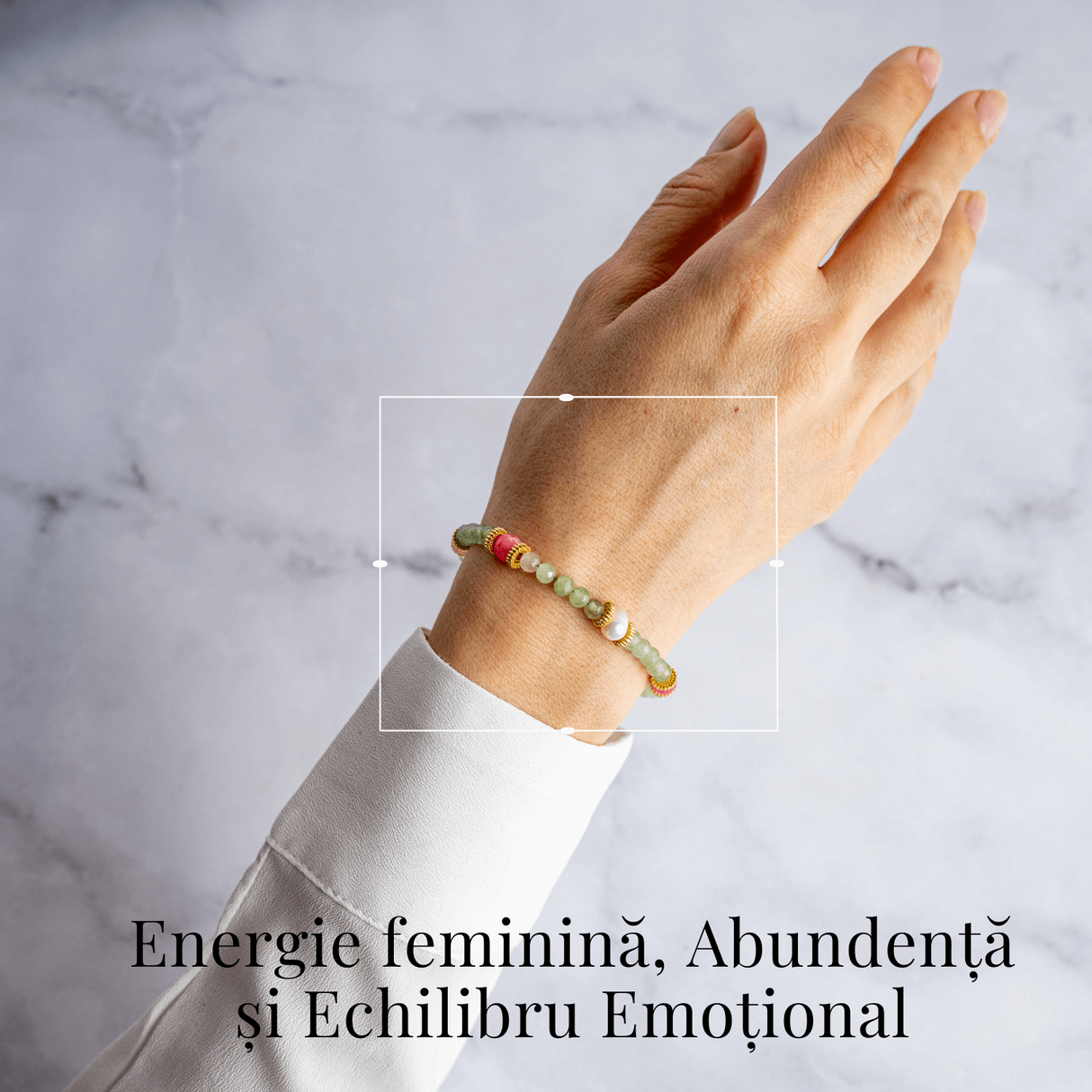 Prosperitate si Feminitate - Bratara cu Cristale de Peridot si Perla