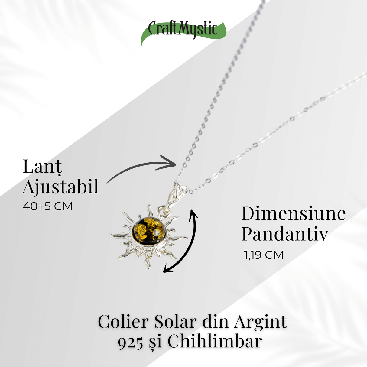 Puterea soarelui - Colier solar din argint 925 cu chihlimbar natural