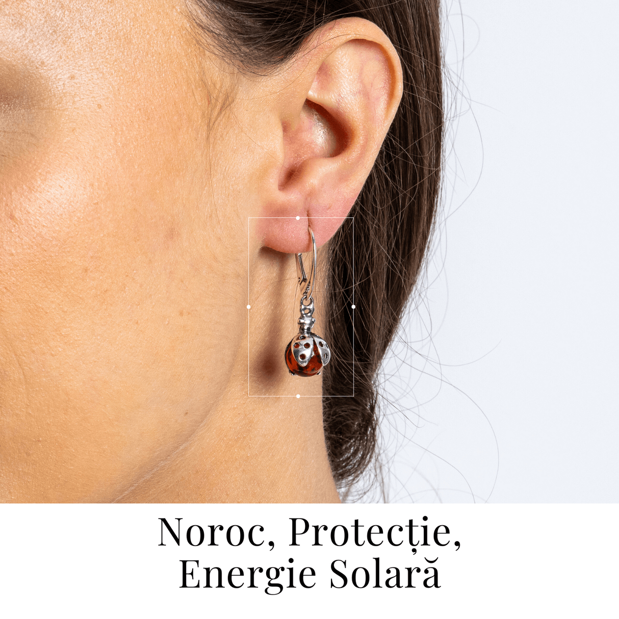 Buburuze Solare - Cercei cu chihlimbar natural si montura din argint 925