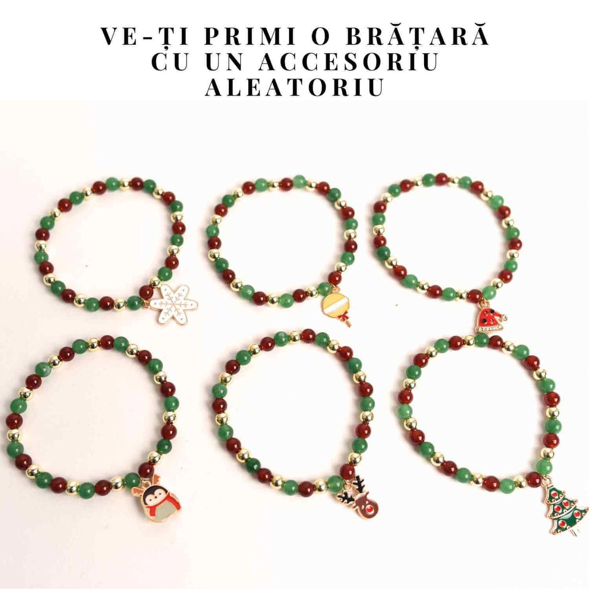 Bratara Agat rosu si aventurin verde 4mm cu accesoriu mixt - echilibru si noroc
