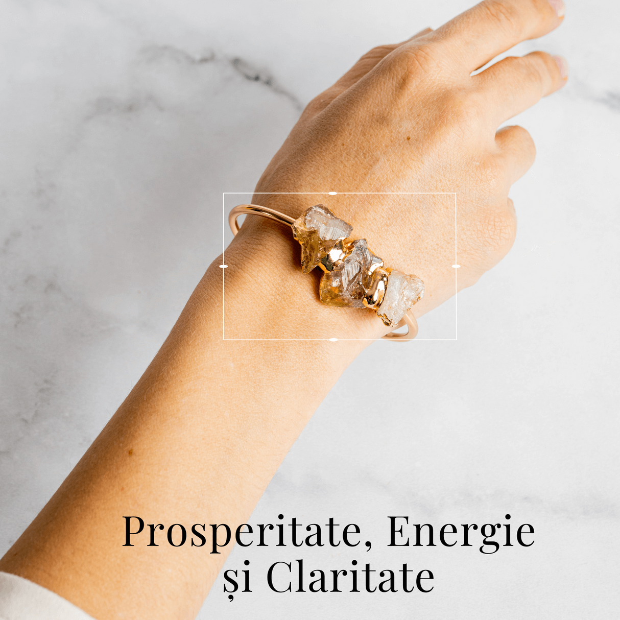 Bratara Aurie cu Triplu Citrin Brut - Energie Pozitiva & Prosperitate