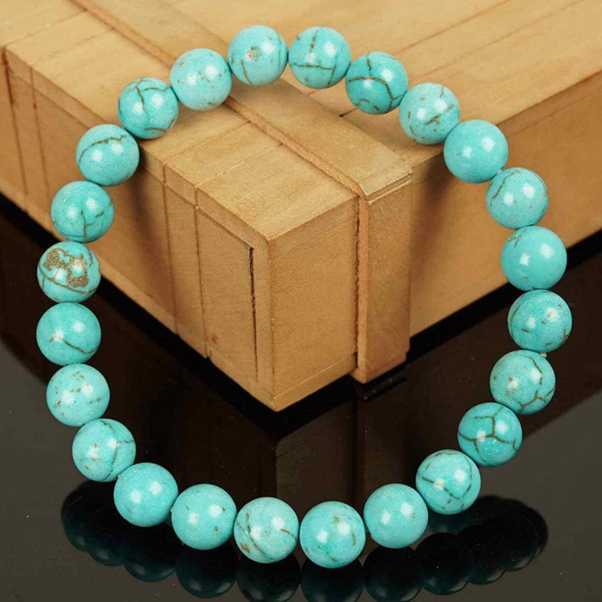 TURQUOISE WITH BUDDHA BRACELETS 8MM