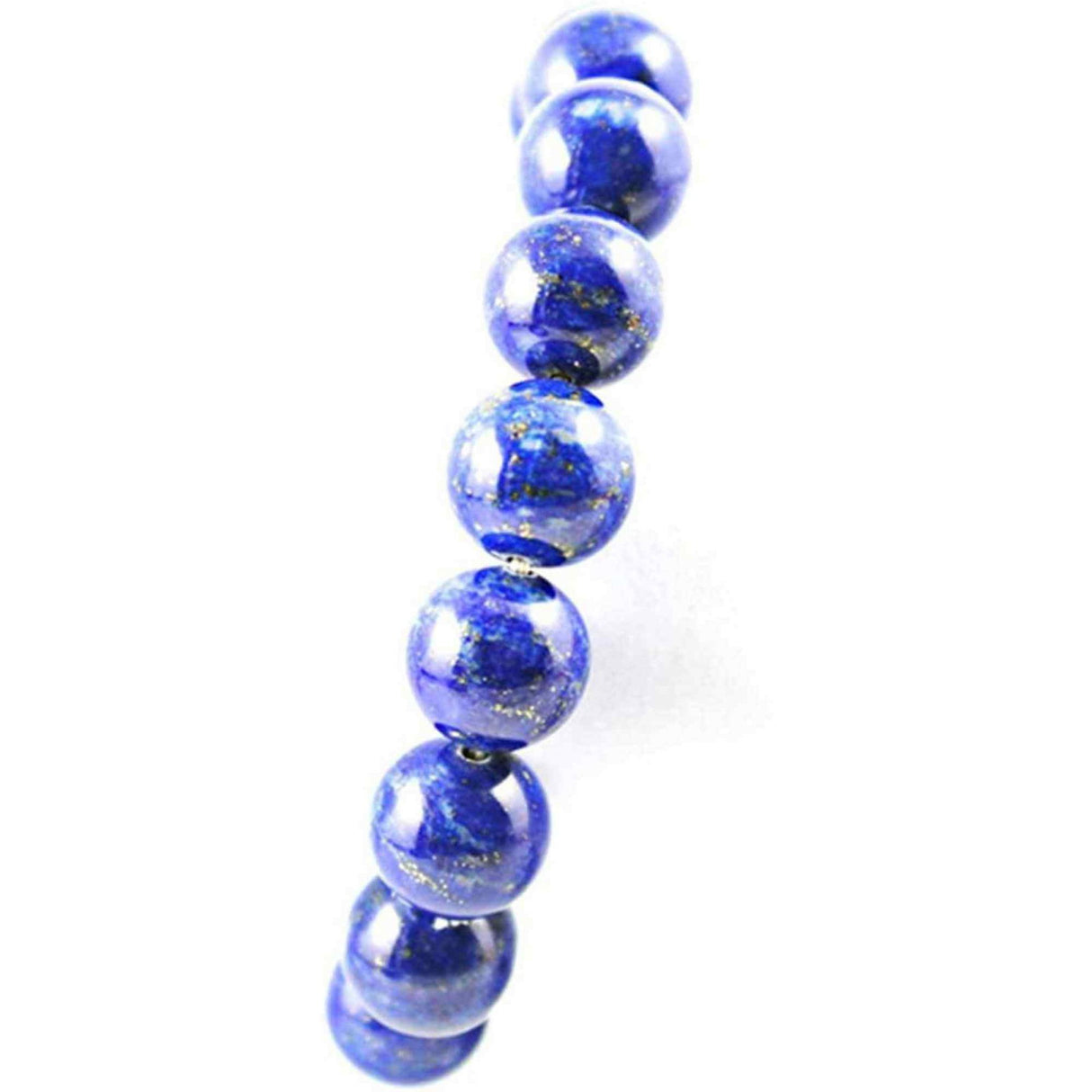 Bratara din pietre semipretioase 8mm Lapis Lazuli cu pigment culoare lucrata manual - Bratara stretch cu margele