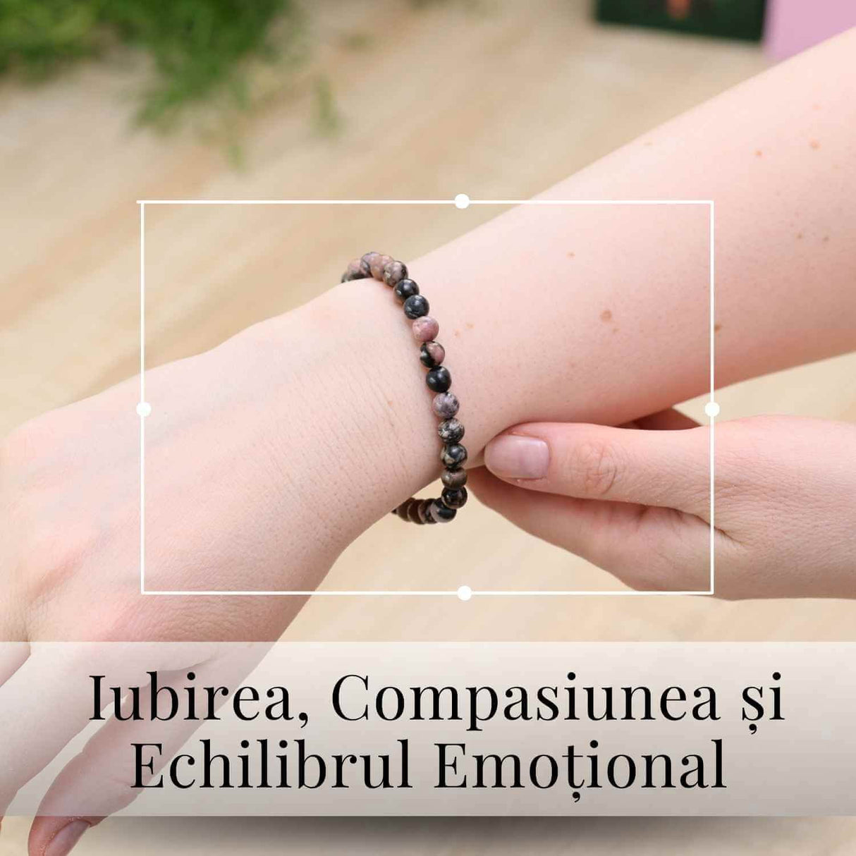 Bratara Elastica cu Margele 6mm din Rodonit -Vindecare Emotionala si Echilibru