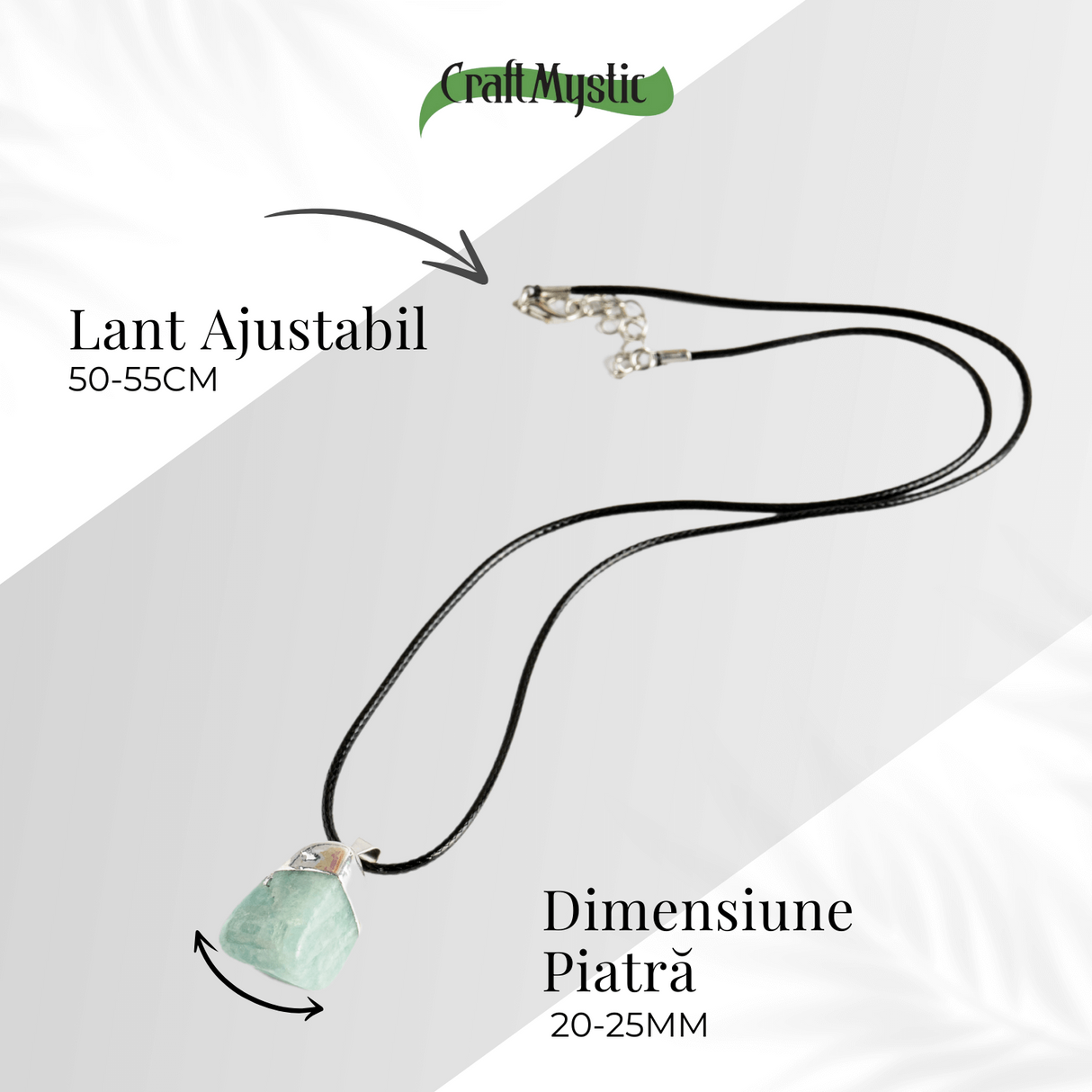 Colier cu Piatra Rulata de Amazonit Natural - Liniste, Echilibru si Claritate Interioara