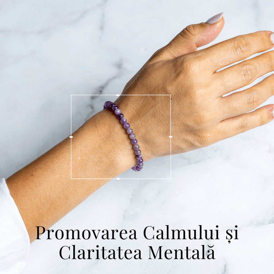 Bratara Elastica din Ametist 5mm - Claritate Mentala si Echilibru Emoțional