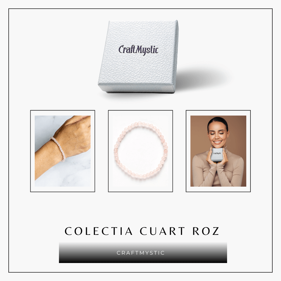 Bratara Elastica cu Margele de Cuart Roz 5mm - Iubire si Vindecare Emotionala