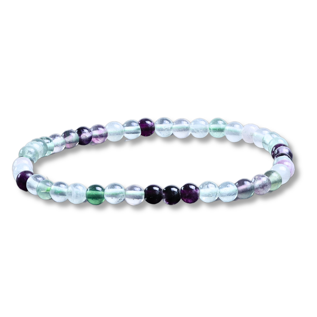 Bratara elastica cu margele 4mm Fluorit curcubeu - Claritate mentala