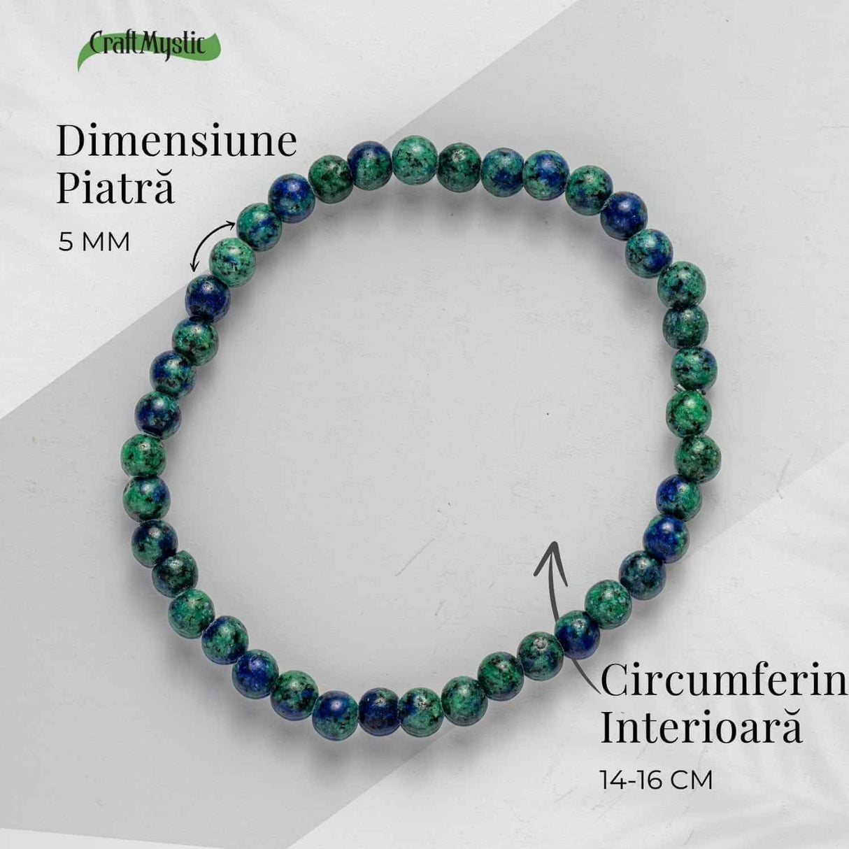 Bratara Elastica cu Margele 5 mm de Lapis Phoenix pentru Claritate si Creativitate