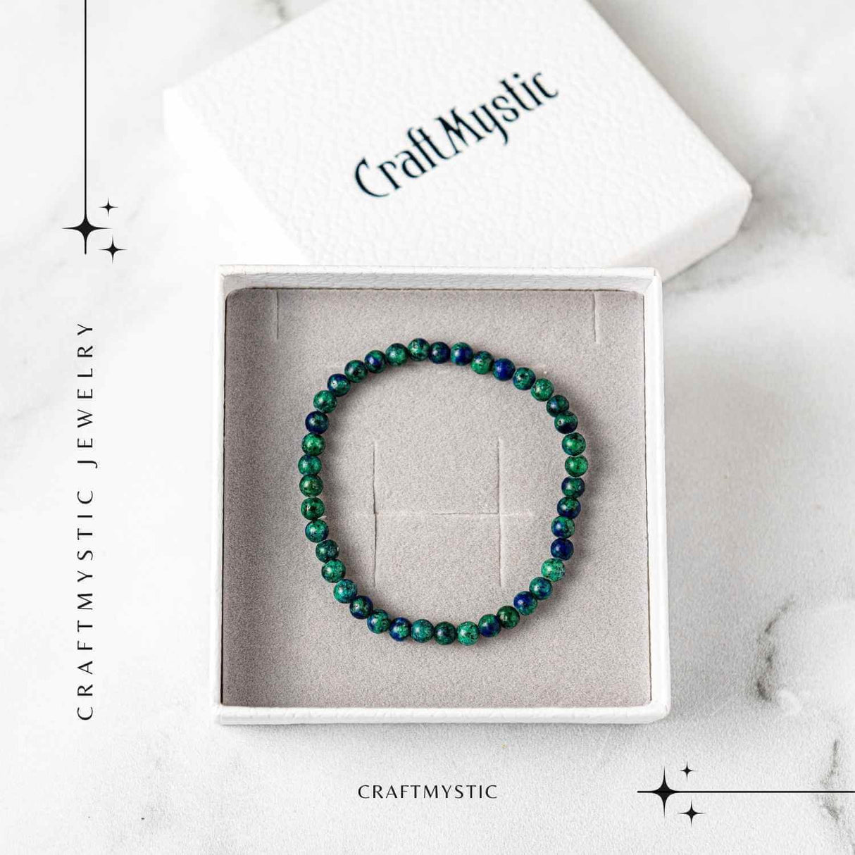 Bratara Elastica cu Margele 5 mm de Lapis Phoenix pentru Claritate si Creativitate