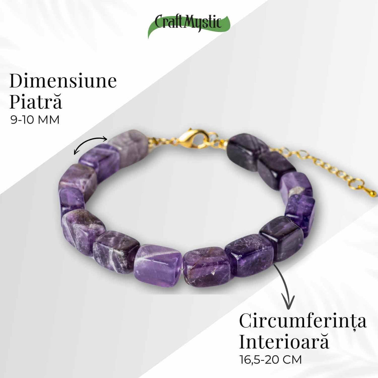 Geometrie Spirituala - Bratara cu Ametist Natural