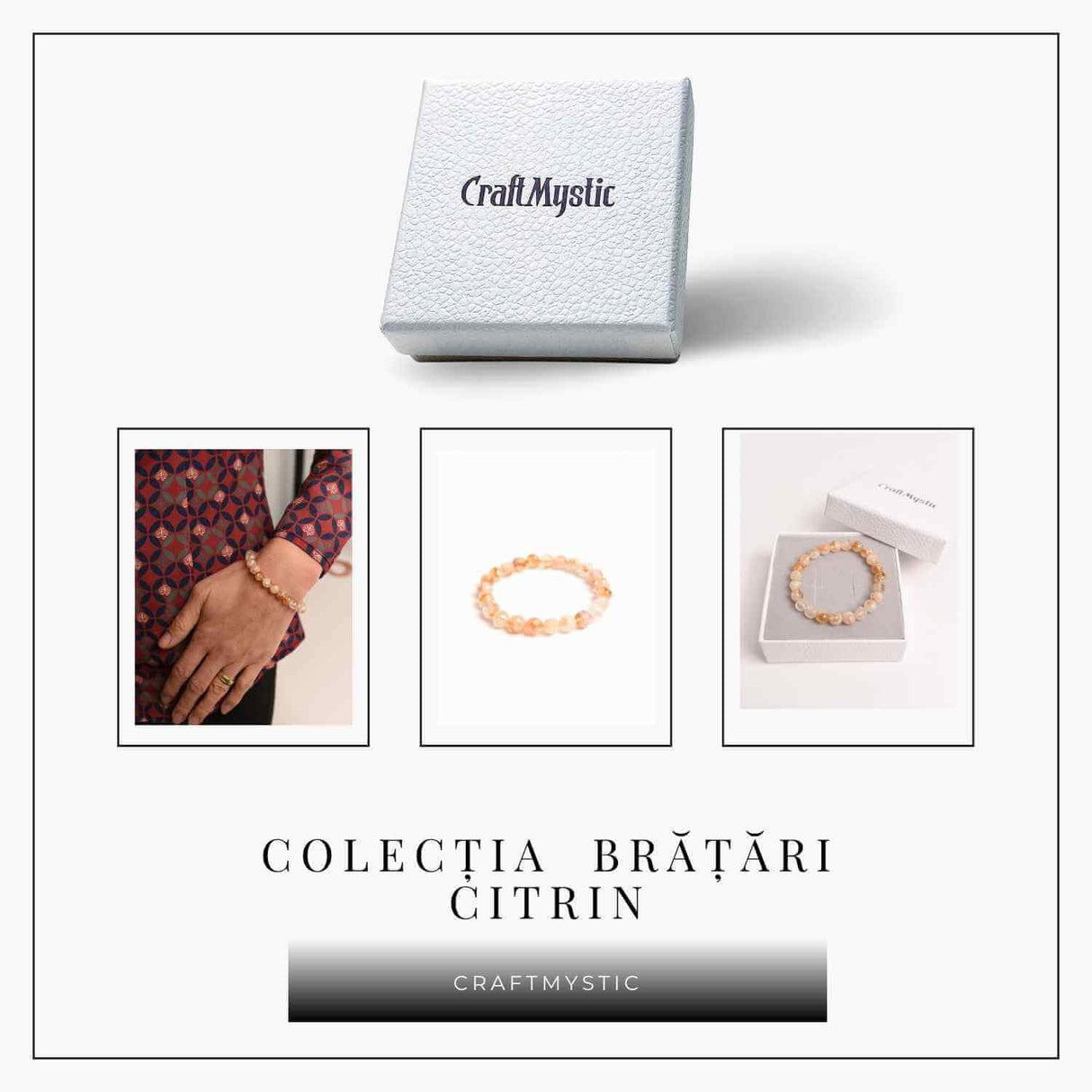 Bratara Elastica Radianta cu Citrin Fatetat 8mm - Energie si Prosperitate