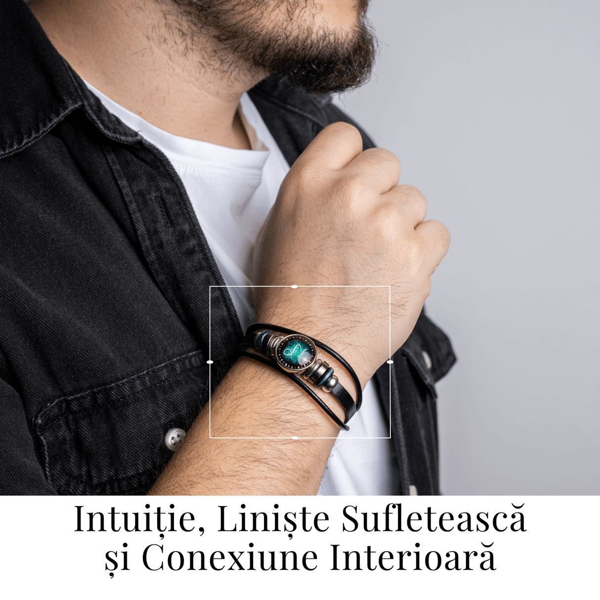 Bratara Fixa zodia Berbec din Piele Sintetica cu Cabochon Rotund - Semn Zodiacal Personalizat pentru Stil si Conexiune Astrologica