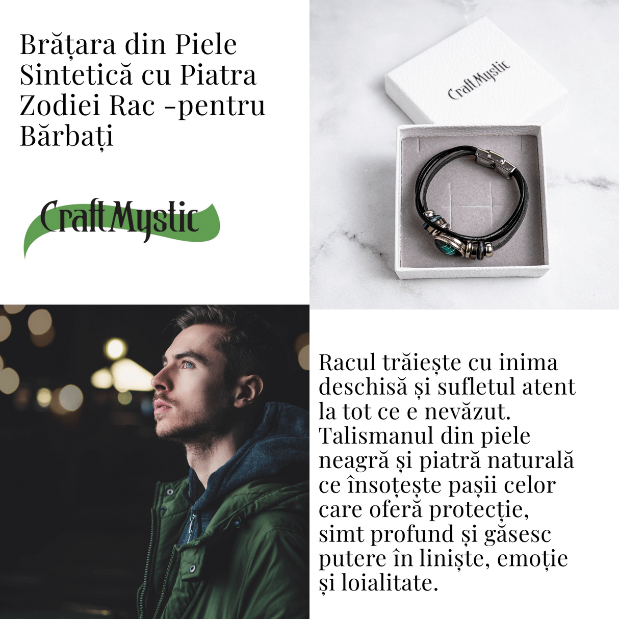 Bratara Fixa zodia Berbec din Piele Sintetica cu Cabochon Rotund - Semn Zodiacal Personalizat pentru Stil si Conexiune Astrologica