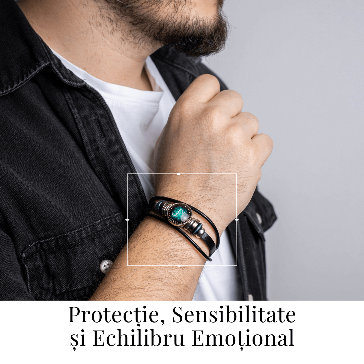 Bratara Fixa zodia Berbec din Piele Sintetica cu Cabochon Rotund - Semn Zodiacal Personalizat pentru Stil si Conexiune Astrologica