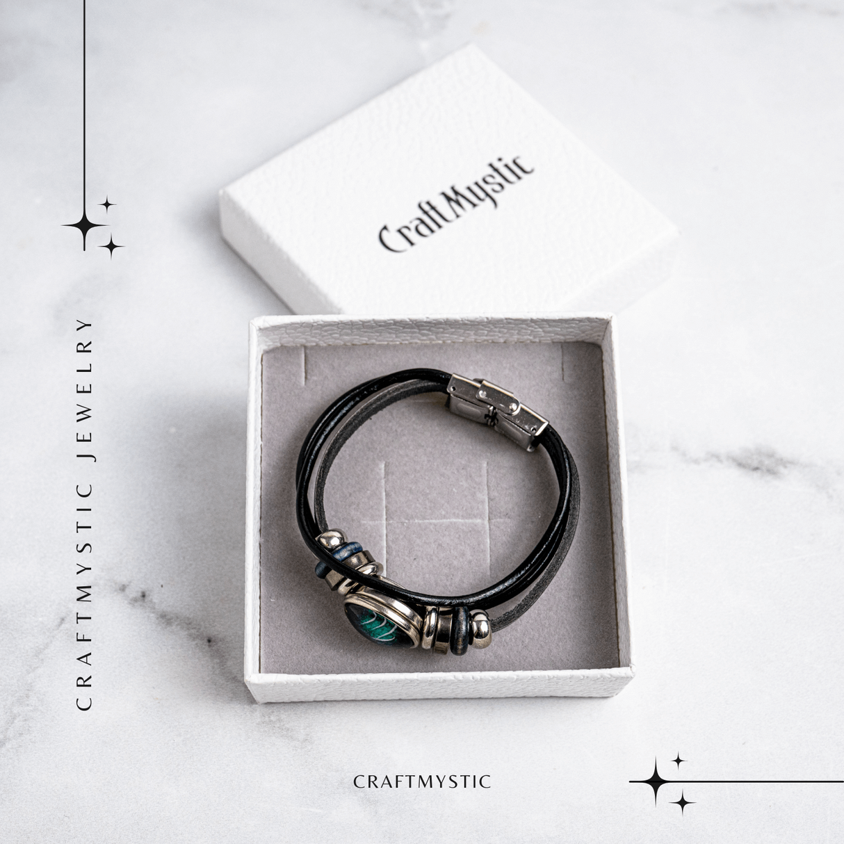 Bratara Fixa zodia Berbec din Piele Sintetica cu Cabochon Rotund - Semn Zodiacal Personalizat pentru Stil si Conexiune Astrologica