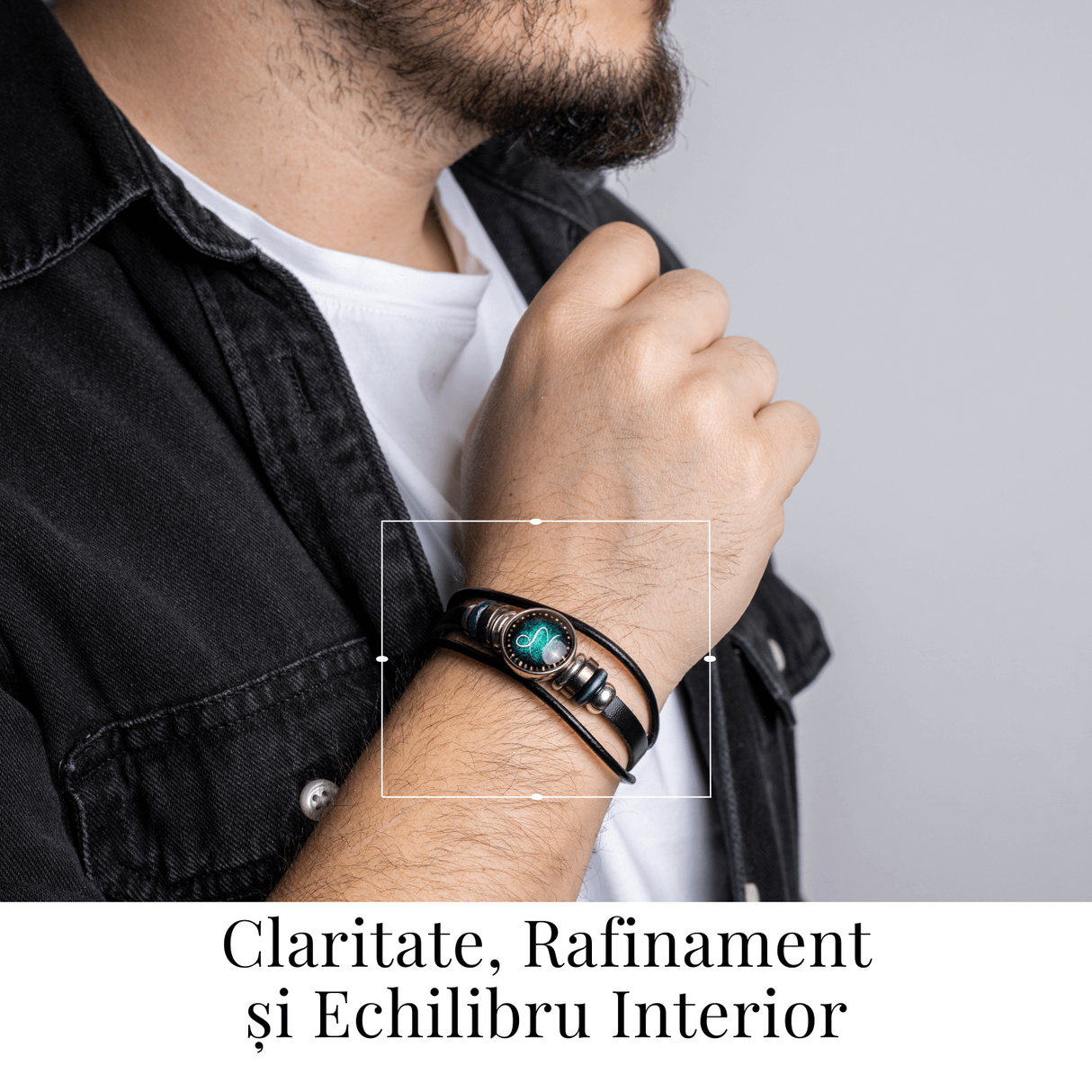 Bratara Fixa zodia Berbec din Piele Sintetica cu Cabochon Rotund - Semn Zodiacal Personalizat pentru Stil si Conexiune Astrologica