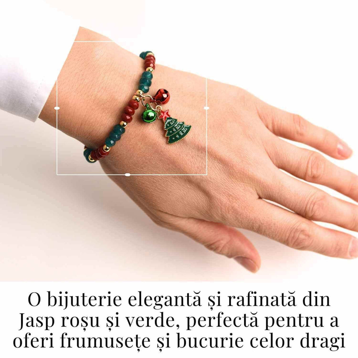 Bratara naturala Jasp rosu, verde fatetat - cadou unic festiv