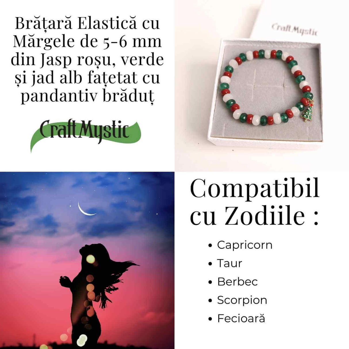 Bratara Jasp Rosu, Verde si Jad Alb - Echilibru si Protectie