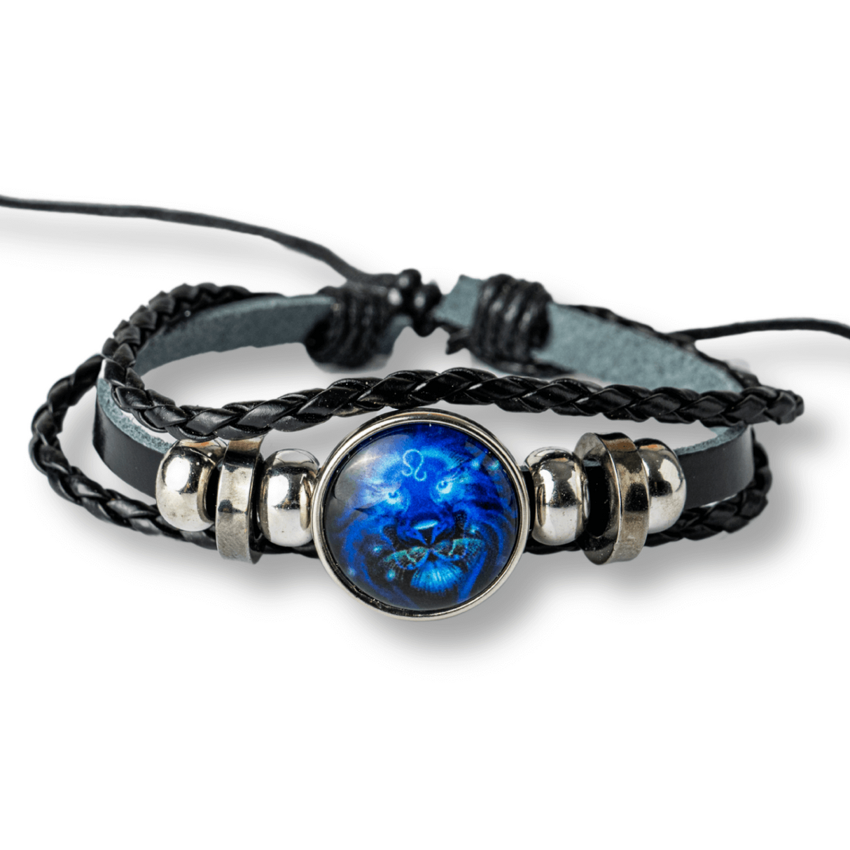 Bratara Zodia Berbec ajustabila din Piele Sintetica cu Cabochon Rotund - Simbol Astrologic Personalizat pentru Energie si Identitate Astrala