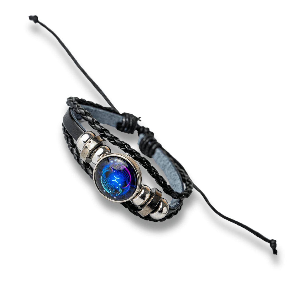 Bratara Zodia Berbec ajustabila din Piele Sintetica cu Cabochon Rotund - Simbol Astrologic Personalizat pentru Energie si Identitate Astrala