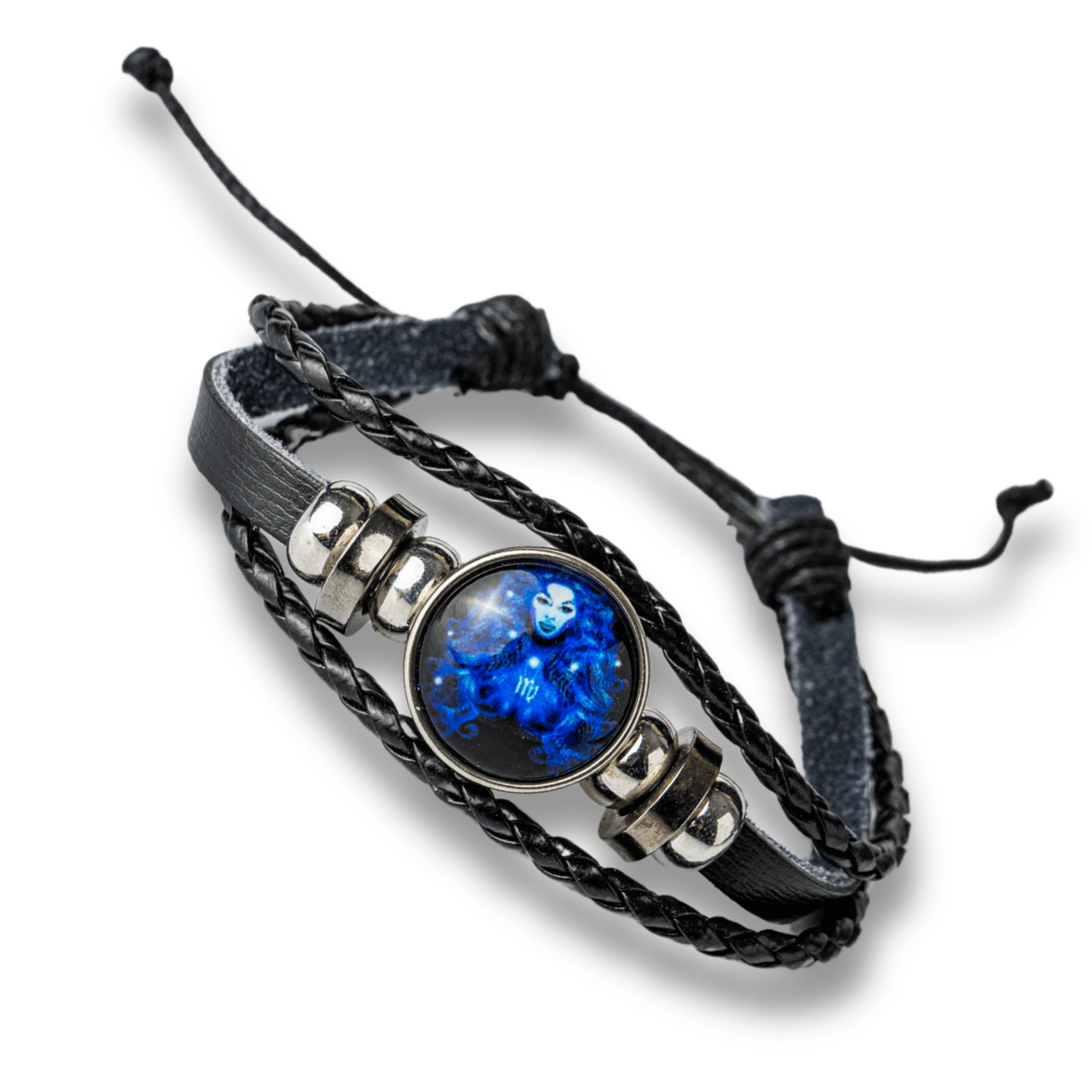 Bratara Zodia Berbec ajustabila din Piele Sintetica cu Cabochon Rotund - Simbol Astrologic Personalizat pentru Energie si Identitate Astrala