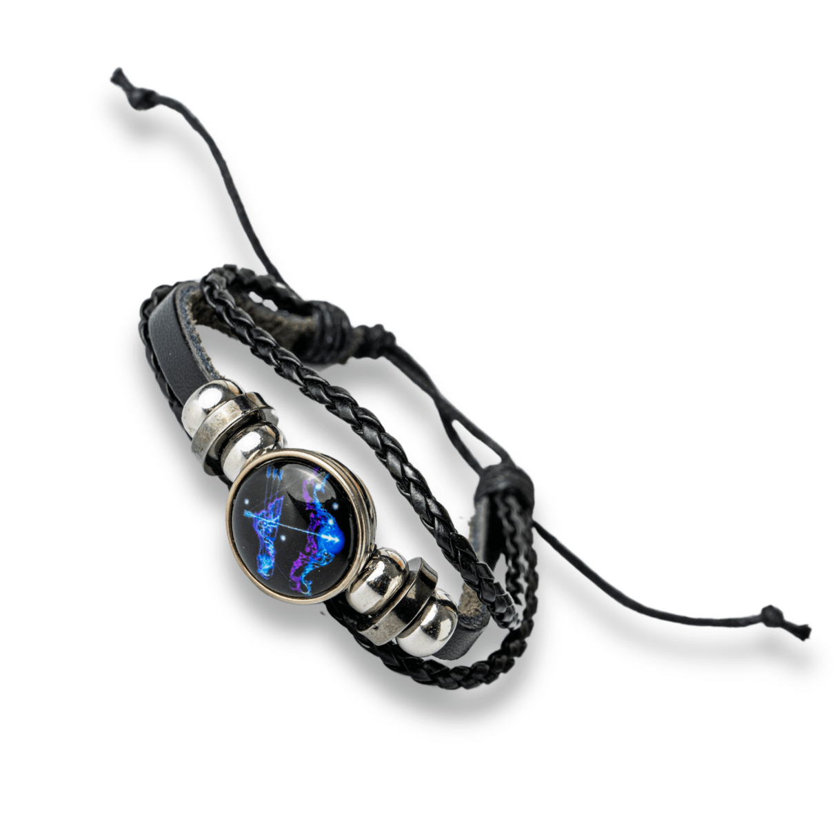 Bratara Zodia Berbec ajustabila din Piele Sintetica cu Cabochon Rotund - Simbol Astrologic Personalizat pentru Energie si Identitate Astrala