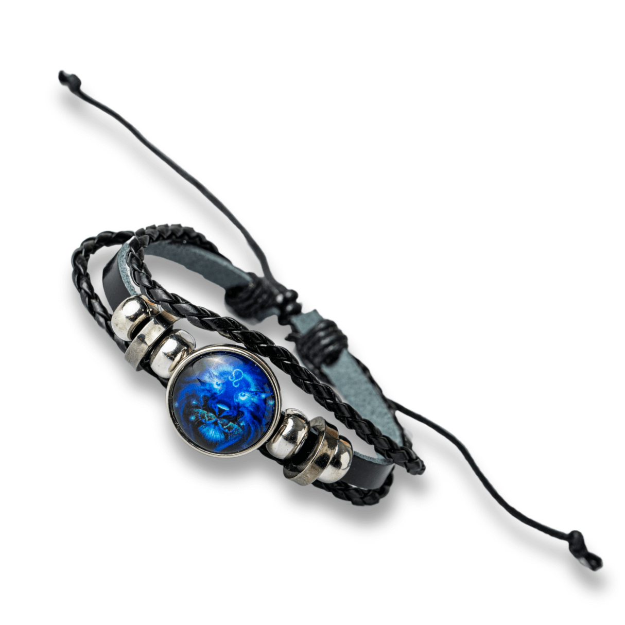 Bratara Zodia Berbec ajustabila din Piele Sintetica cu Cabochon Rotund - Simbol Astrologic Personalizat pentru Energie si Identitate Astrala