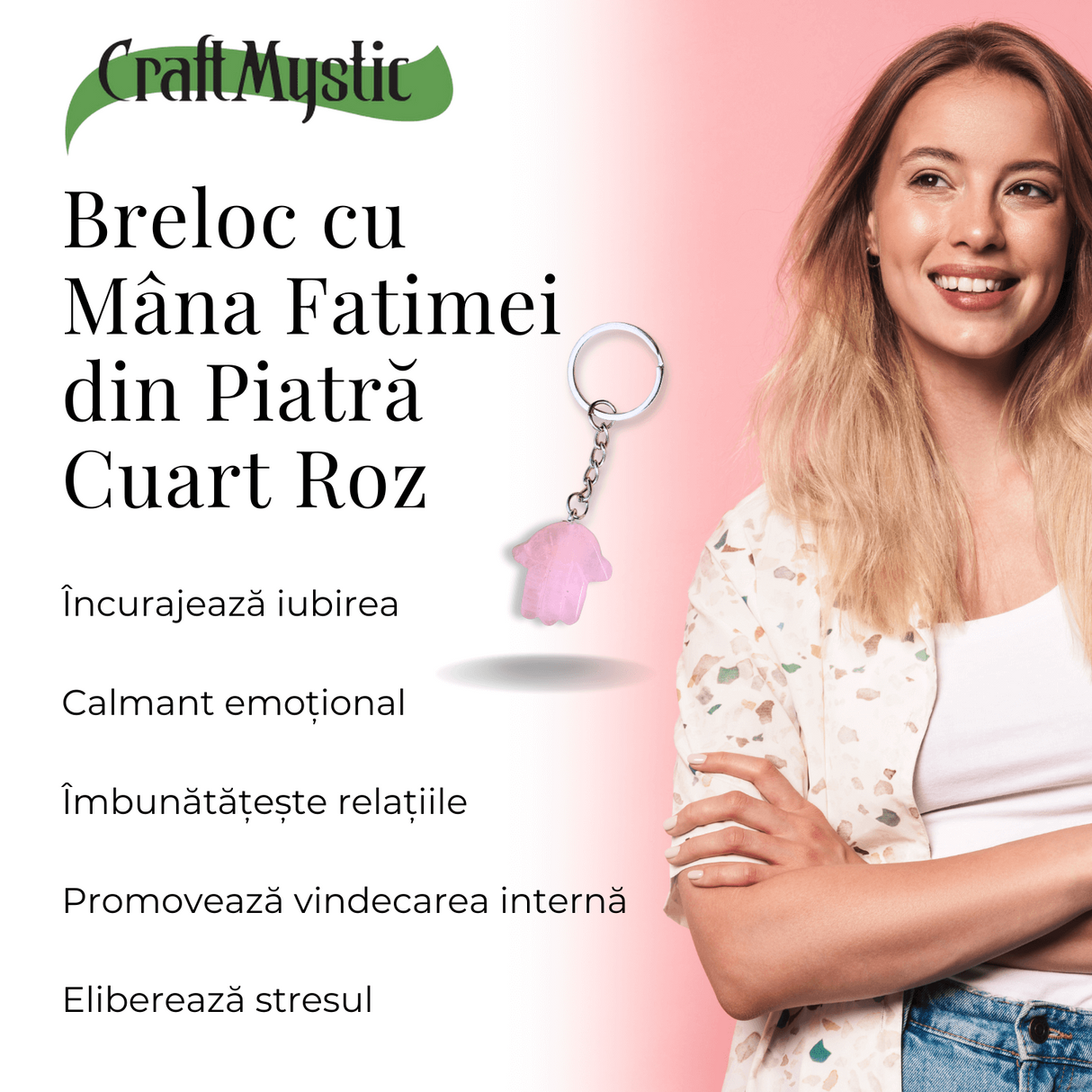 Breloc cu Mana Fatimei - Protectie, Noroc si Energie Pozitiva