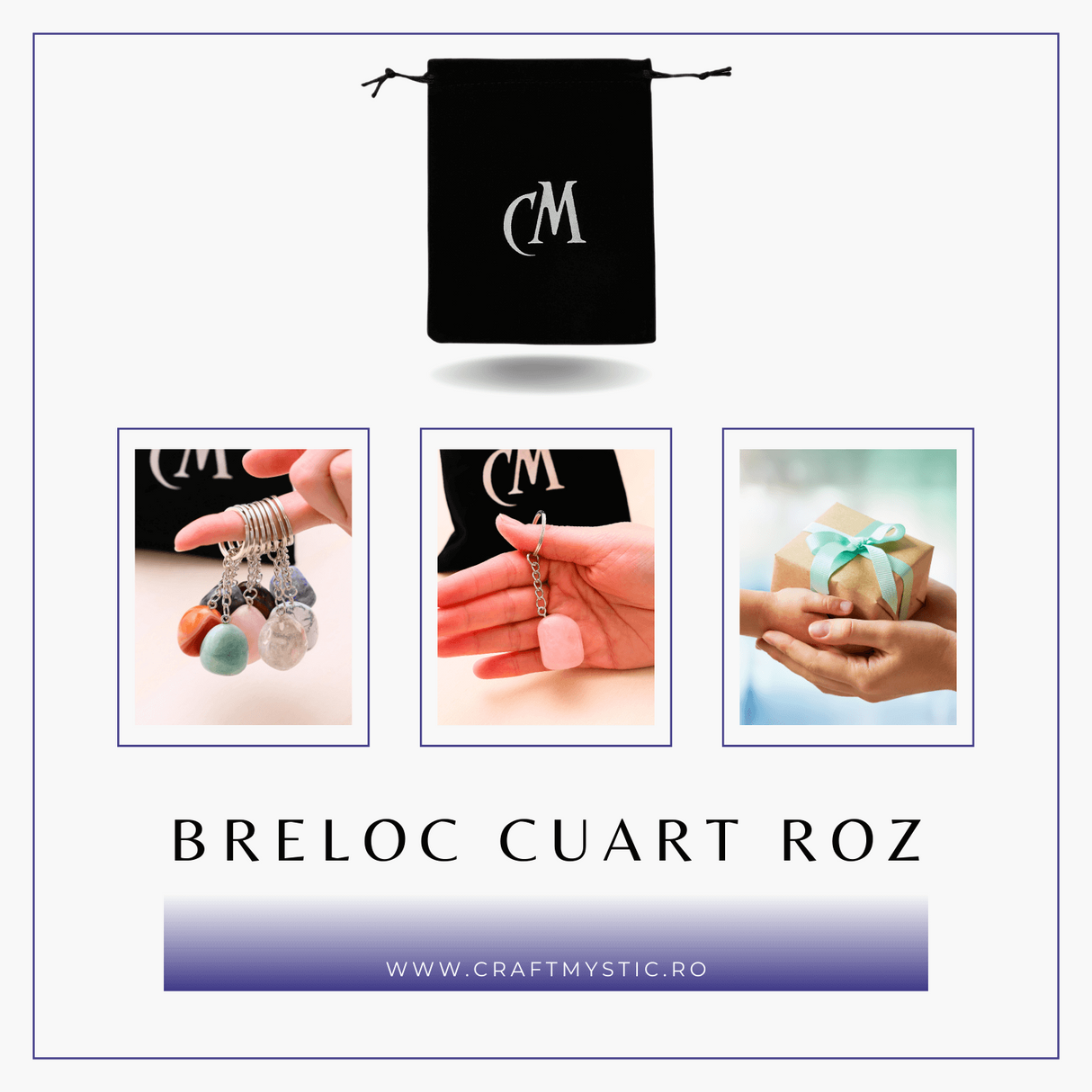 Breloc cu piatra semipretioase de Ametist in forma neregulata 3cm
