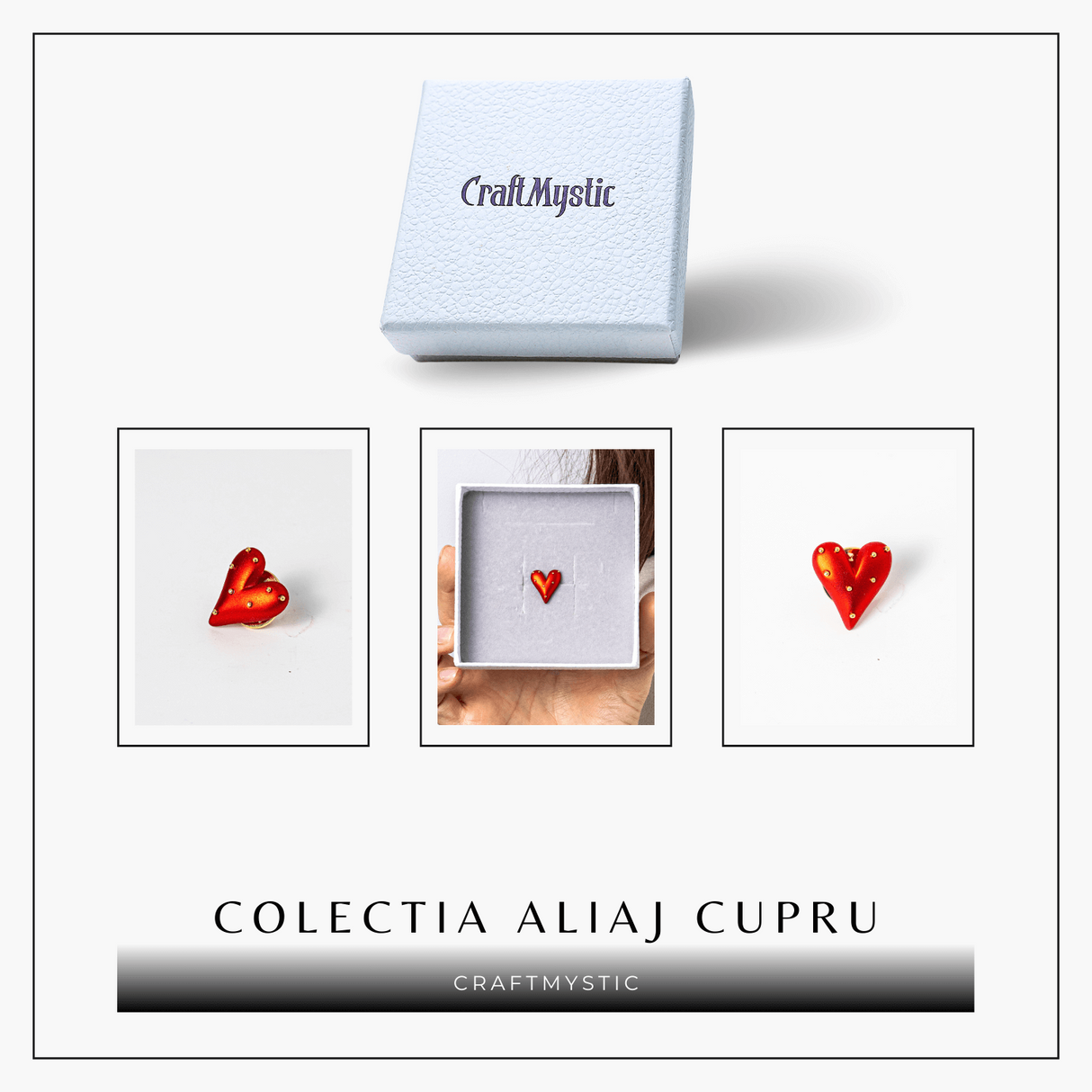Brosa Inimioara din Aliaj de Cupru - Simbol al Afectiunii