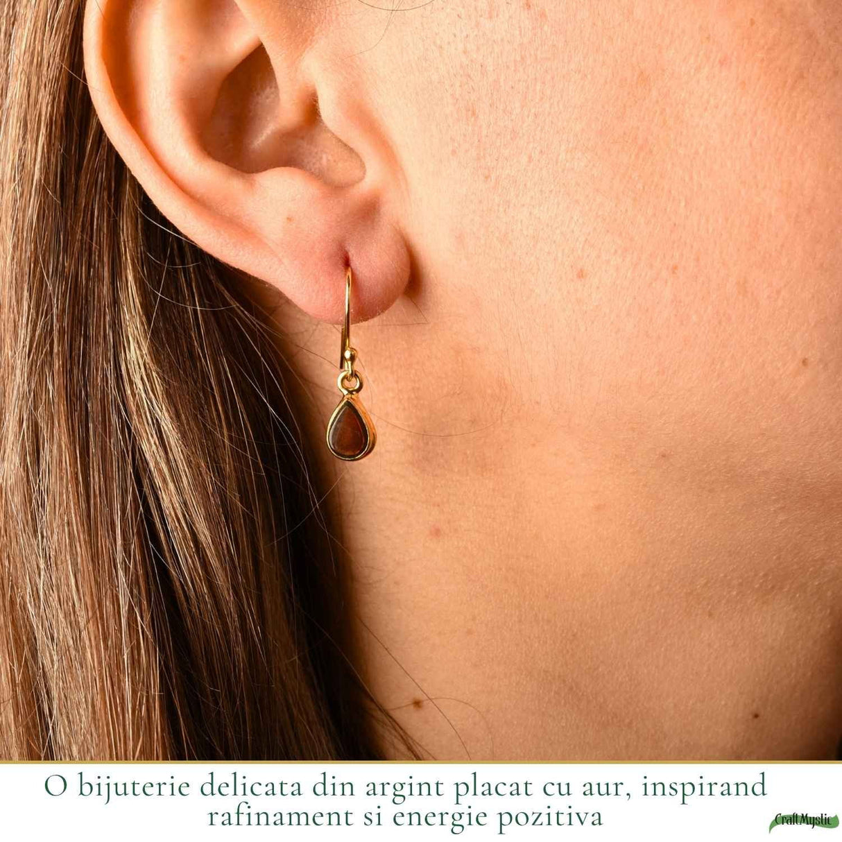 Cercei Argint 925 cu Ammolit Natural Lacrima – Eleganta si Energie Pozitiva