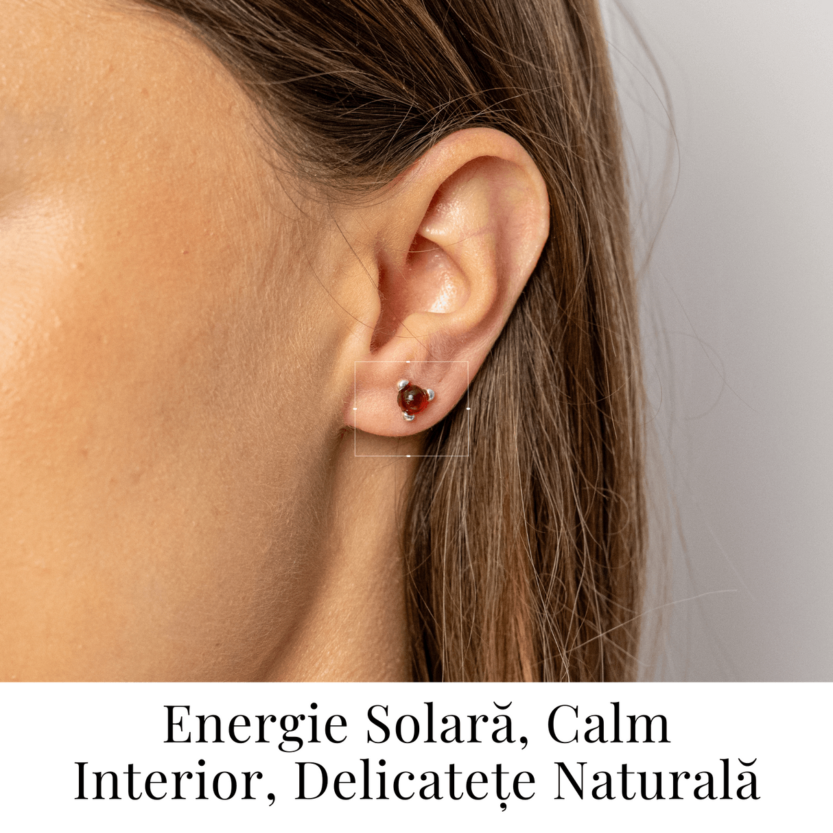 Cercei Argint 925 cu Chihlimbar rosu inchis Natural Rotund - Energie Solara, Delicatețe si Protectie