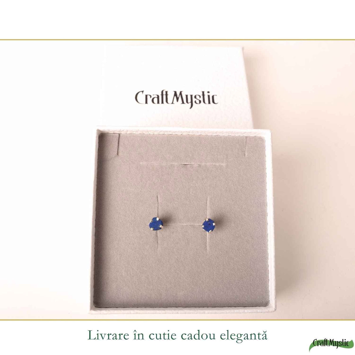Cercei Argint 925 cu Azurit Brut Natural – Intuitie si Claritate Interioara