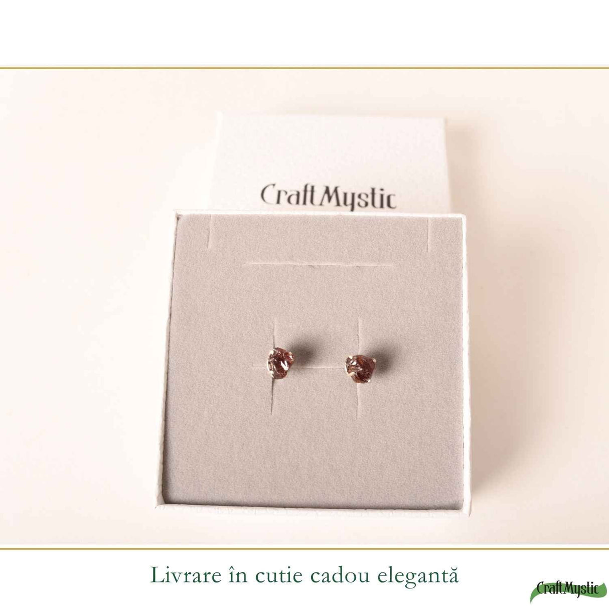 Cercei Argint 925 cu Granat Brut – Energie Puternica si Protectie