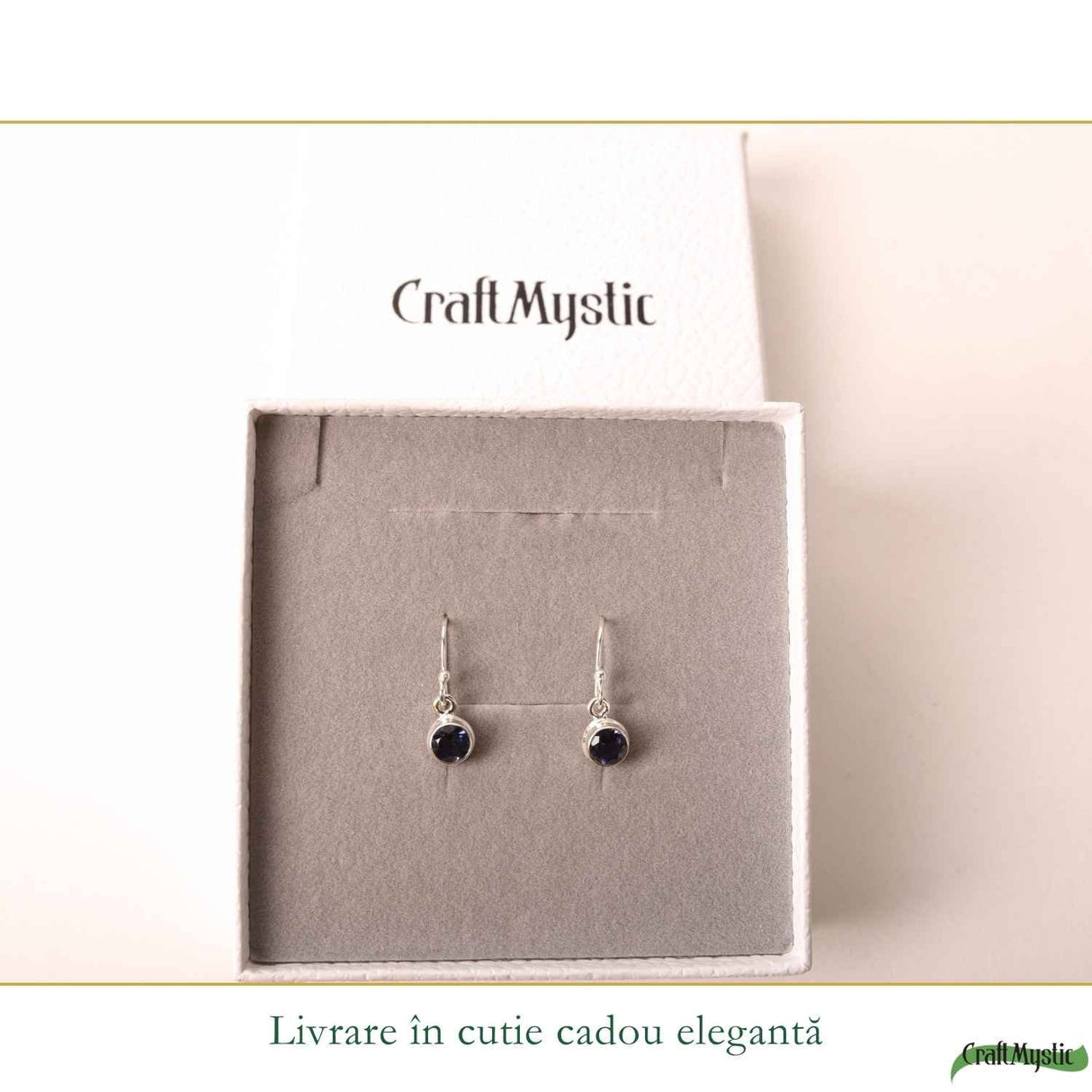 Cercei Argint 925 cu Iolit Fatetat Oval – Claritate si Echilibru Interior