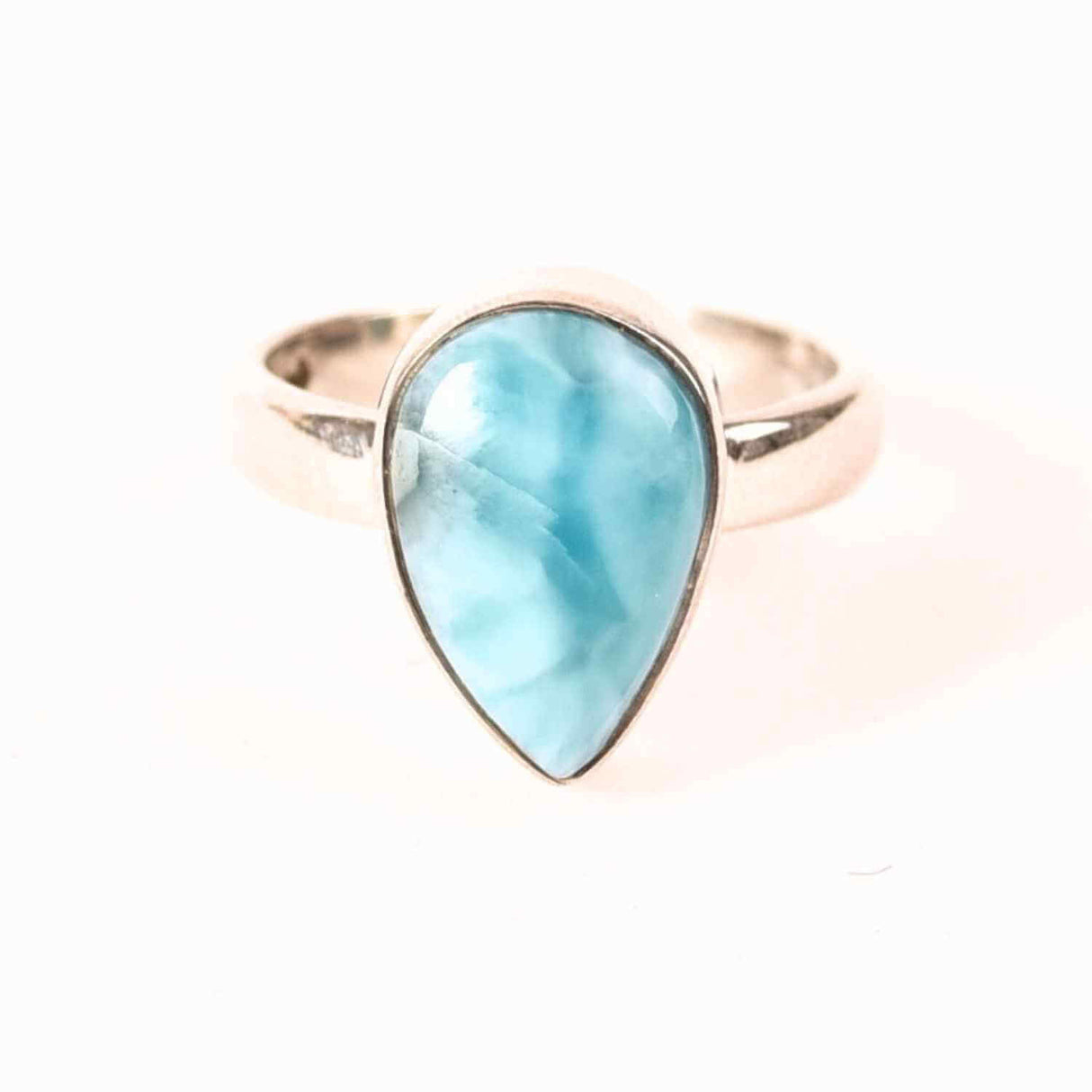Inel Argint 925 cu Larimar in Forma de Lacrima - Liniste si Claritate Interioara