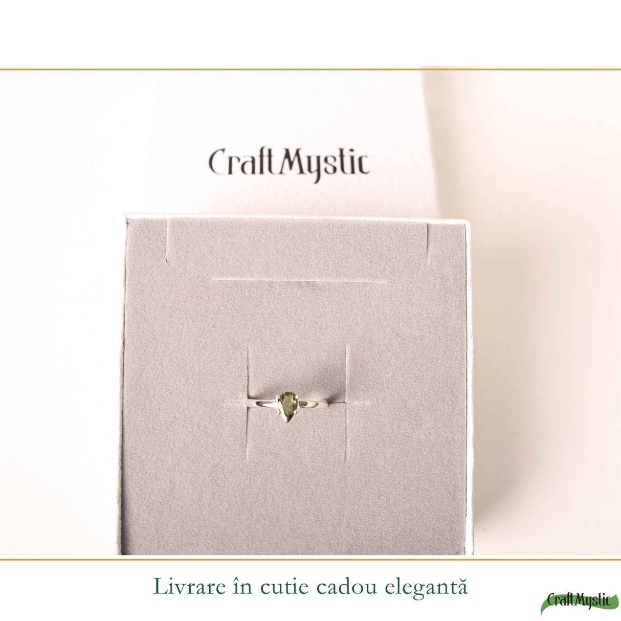 Inel Argint 925 cu Moldavit Brut Neregulat – Transformare si Claritate