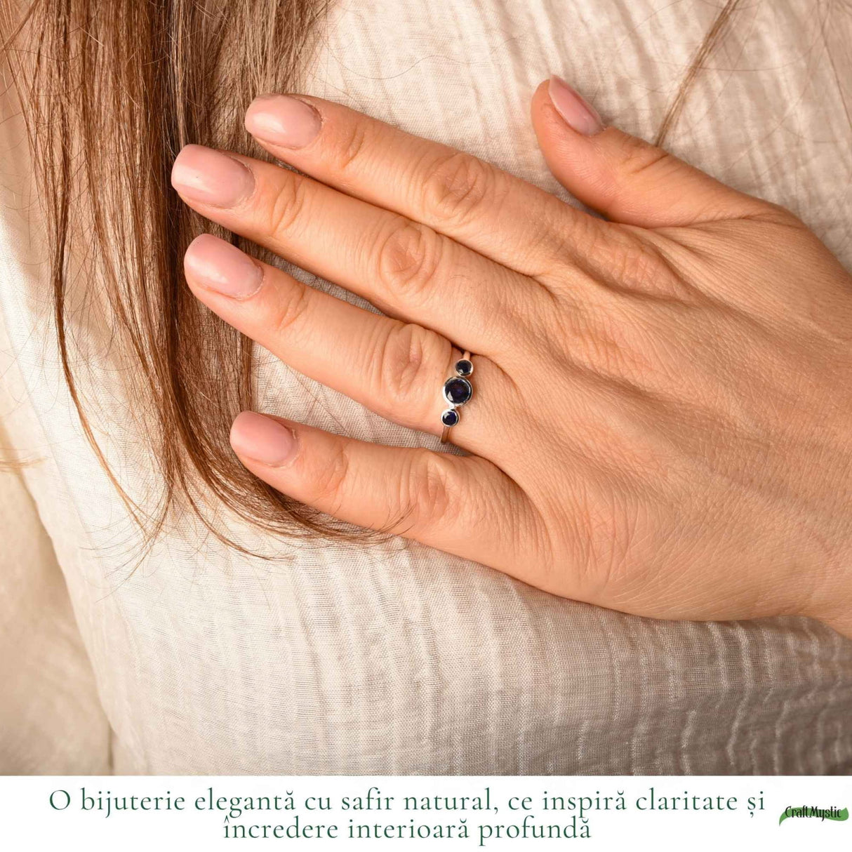 Inel Argint 925 cu Safir Fatetat Rotund – Claritate si Eleganta Feminina