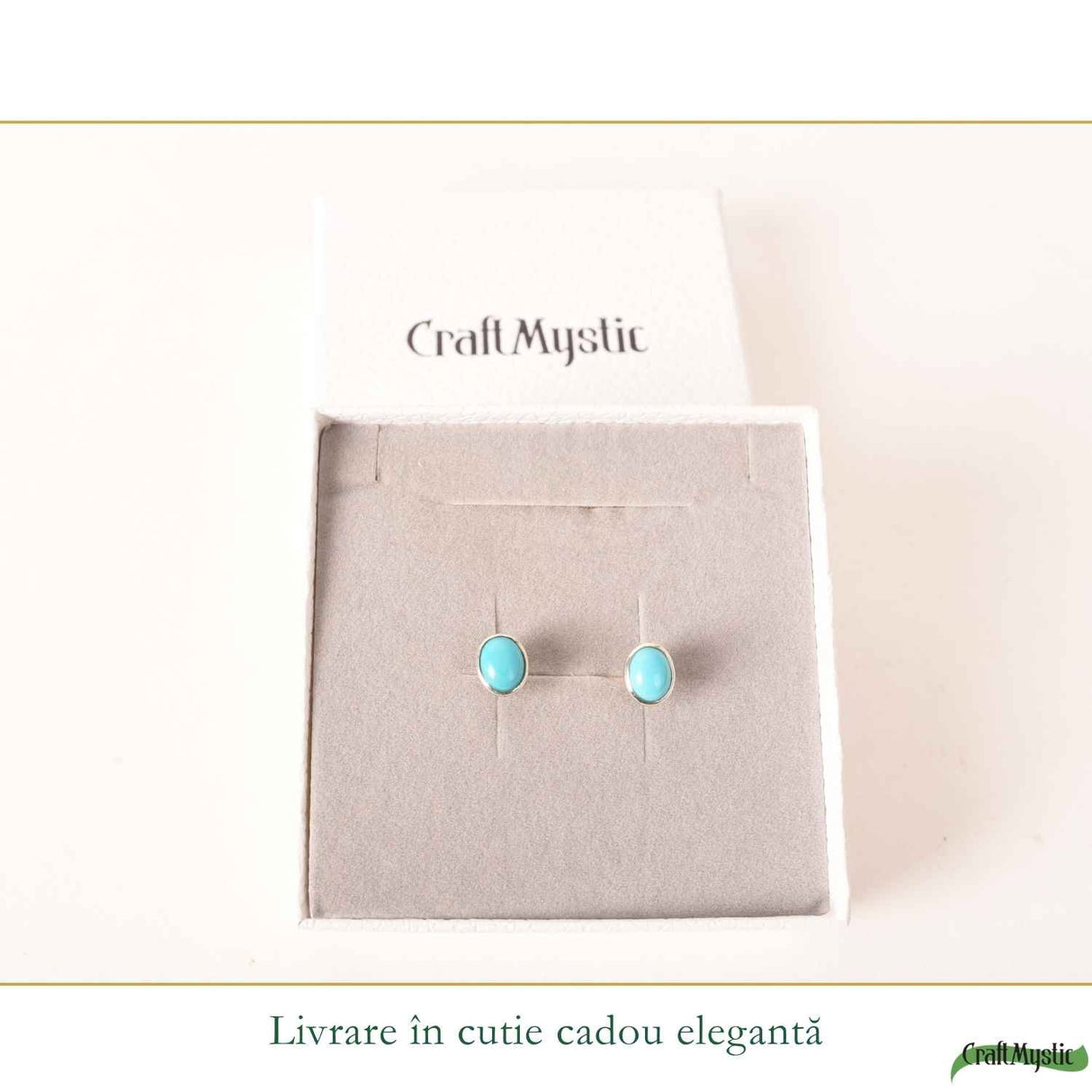Cercei argint 925 cu turcoaz oval – calm si echilibru emotional