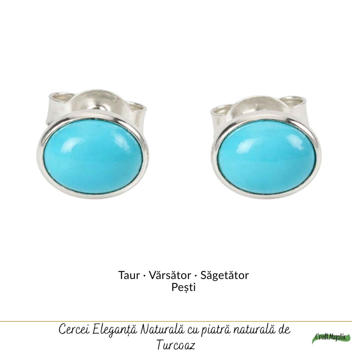 Cercei argint 925 cu turcoaz oval – calm si echilibru emotional