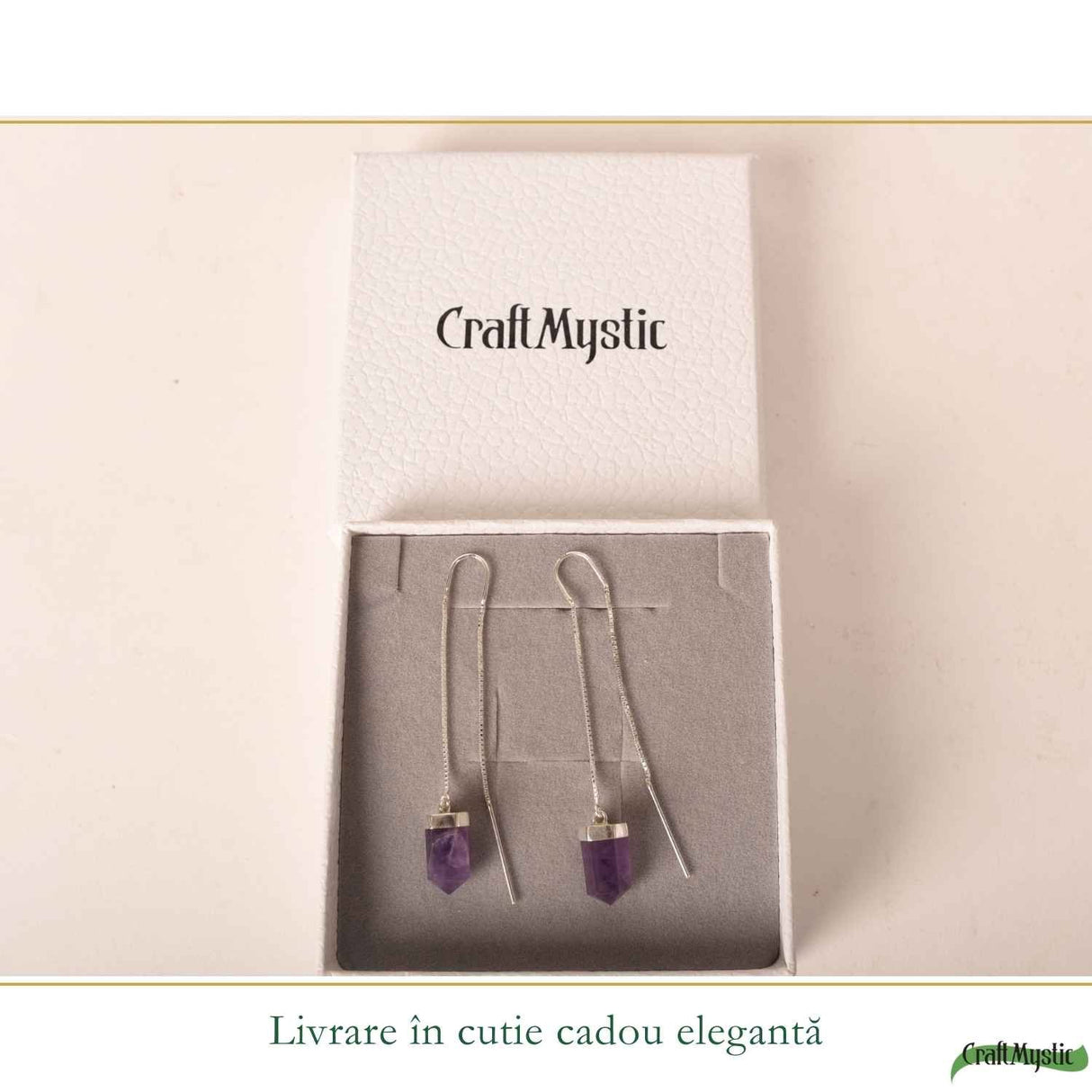 Cercei Argint 925 Varf cu Ametist Natural – Eleganta, Claritate si Energie Pozitiva
