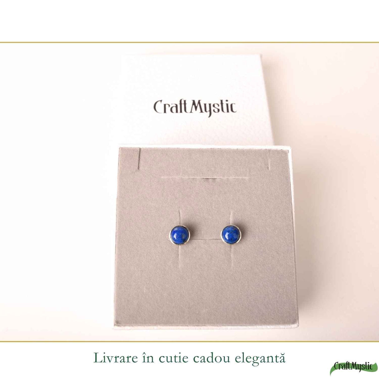 Cercei Argint 925 cu Lapis Lazuli Rotund – Claritate si Eleganta Feminina