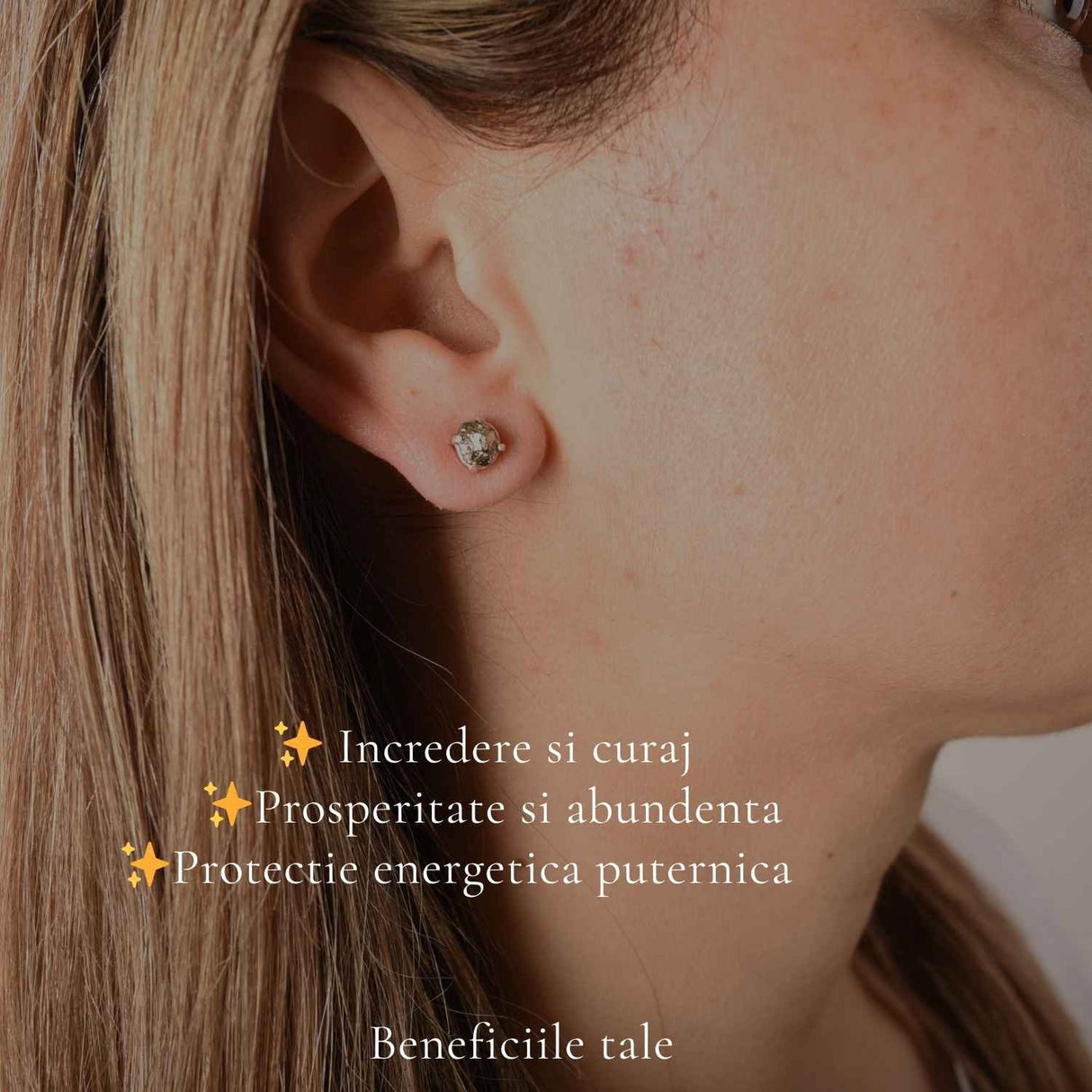 Cercei argint 925 cu Pirita bruta – protectie si incredere autentica